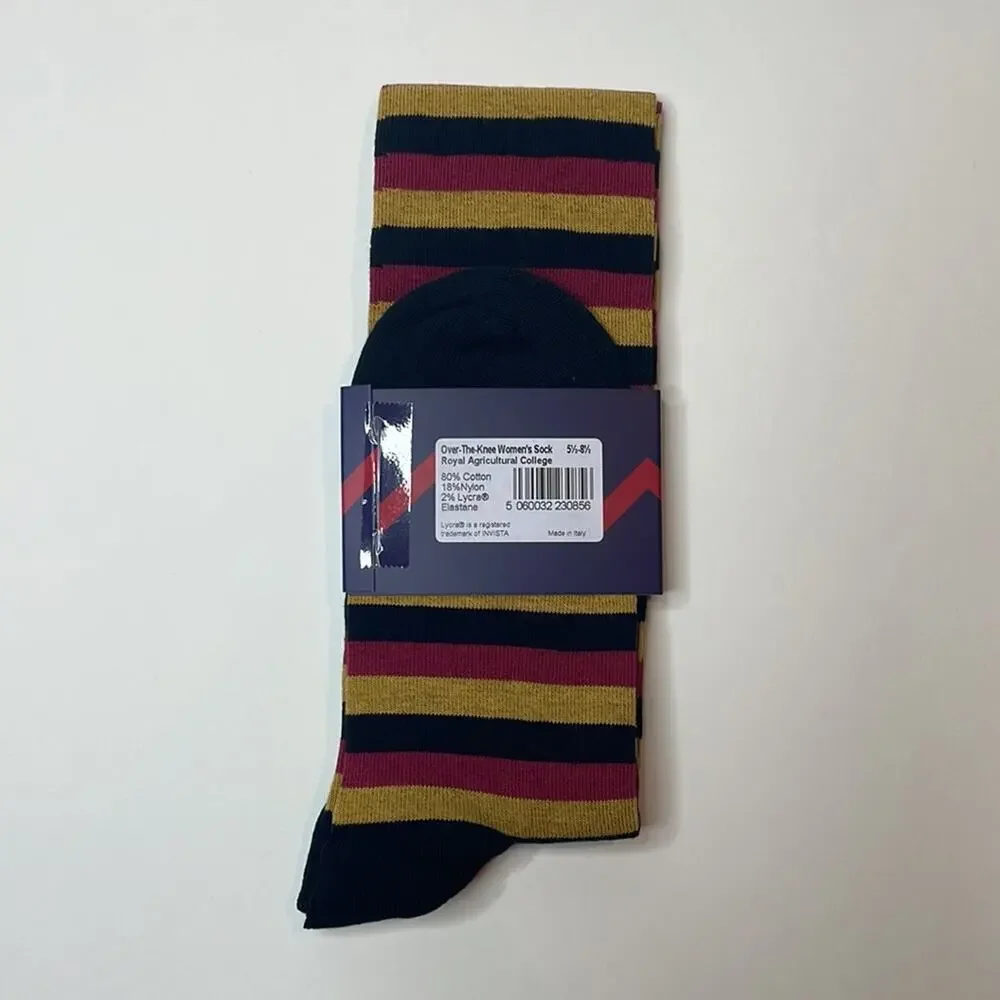 NWT rowing blazers over the knee striped socks -  black yellow and red